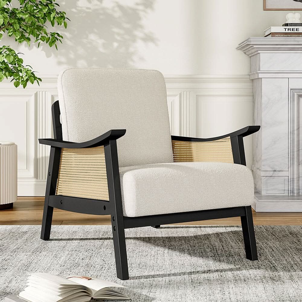 Scandi-Boho Rattan & Wood Accent Chair Collection – Multi-Colour Options