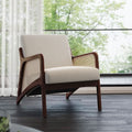 ‍Scandi-Boho Rattan & Bouclé Accent Chair – Beige Corduroy (100% off)