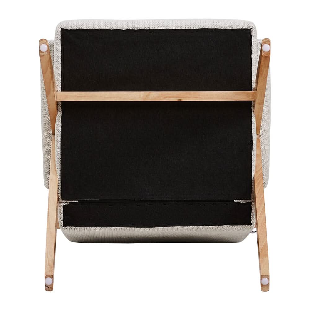 Linen Upholsteried Wooden Armchair