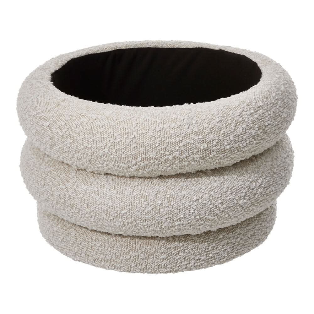 Off-White Teddy Fleece Cake-Shaped Storage Ottoman