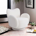Playful Cloud Swivel Accent Chair – Cream Teddy Fleece