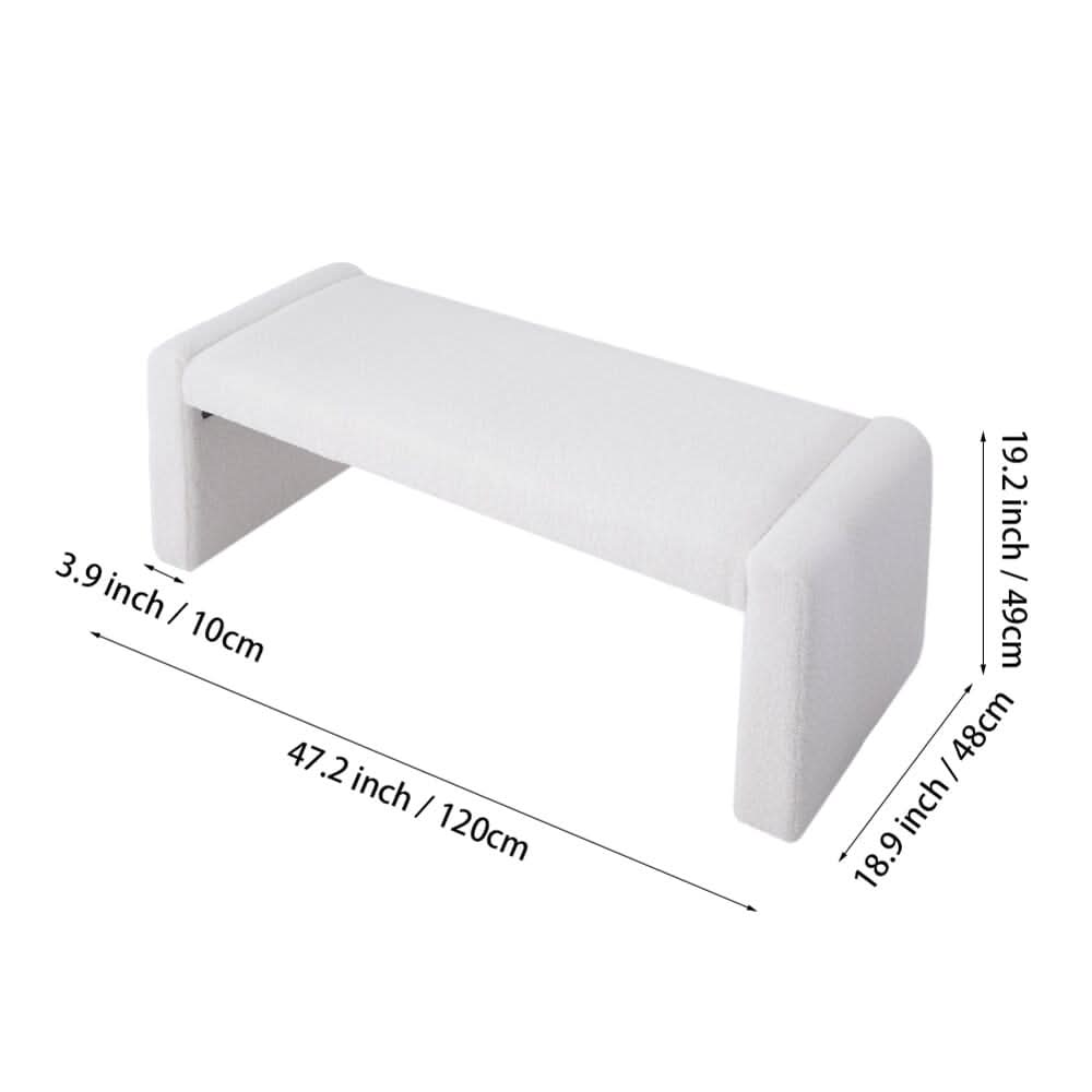 Modern Teddy Fleece Upholstered Bench