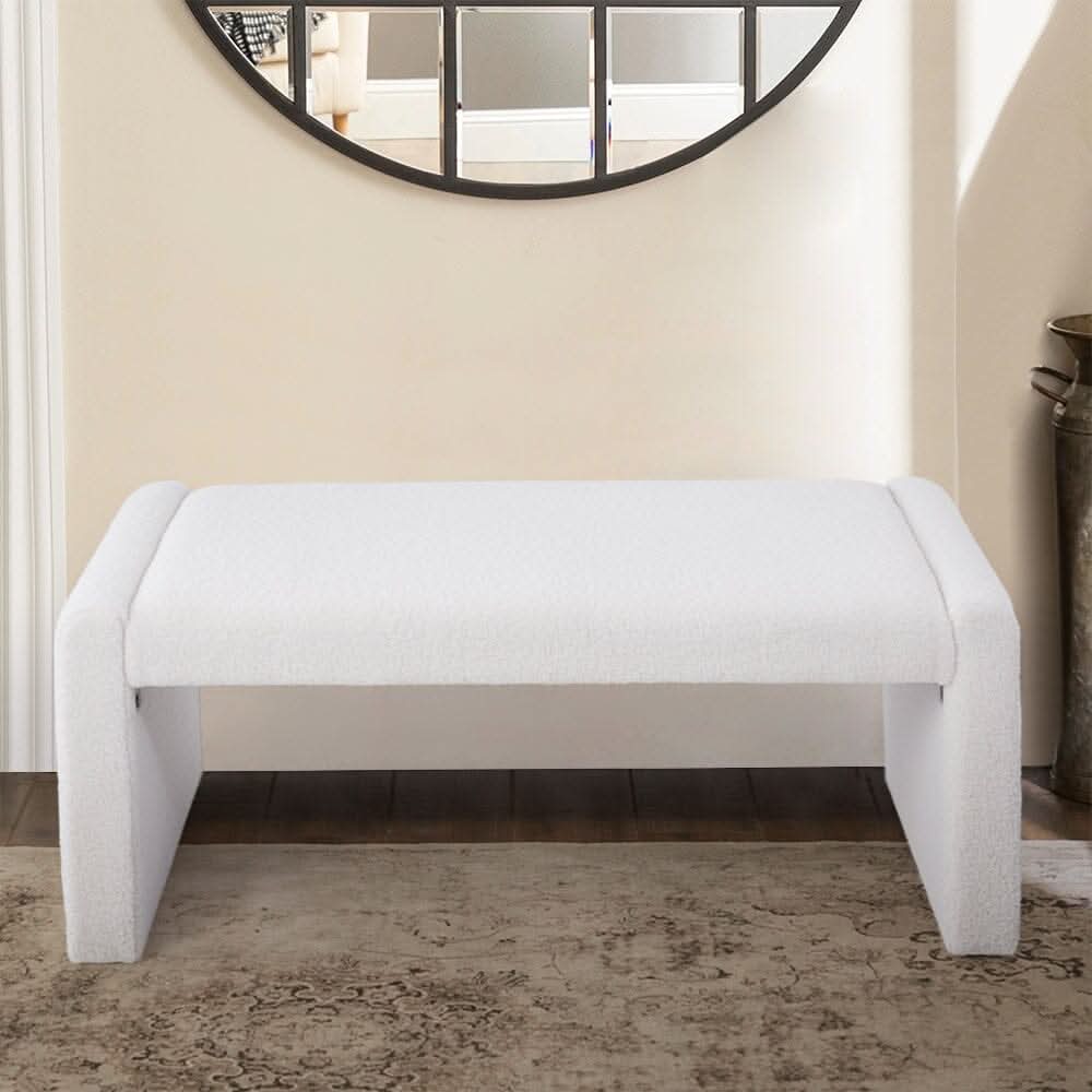 Modern Teddy Fleece Upholstered Bench