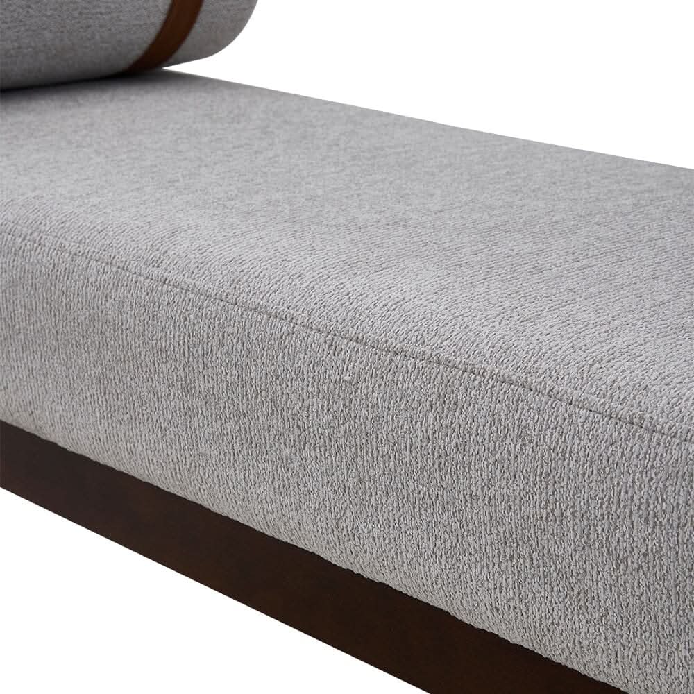 Modern Fabric Bench with Bolster Pillow