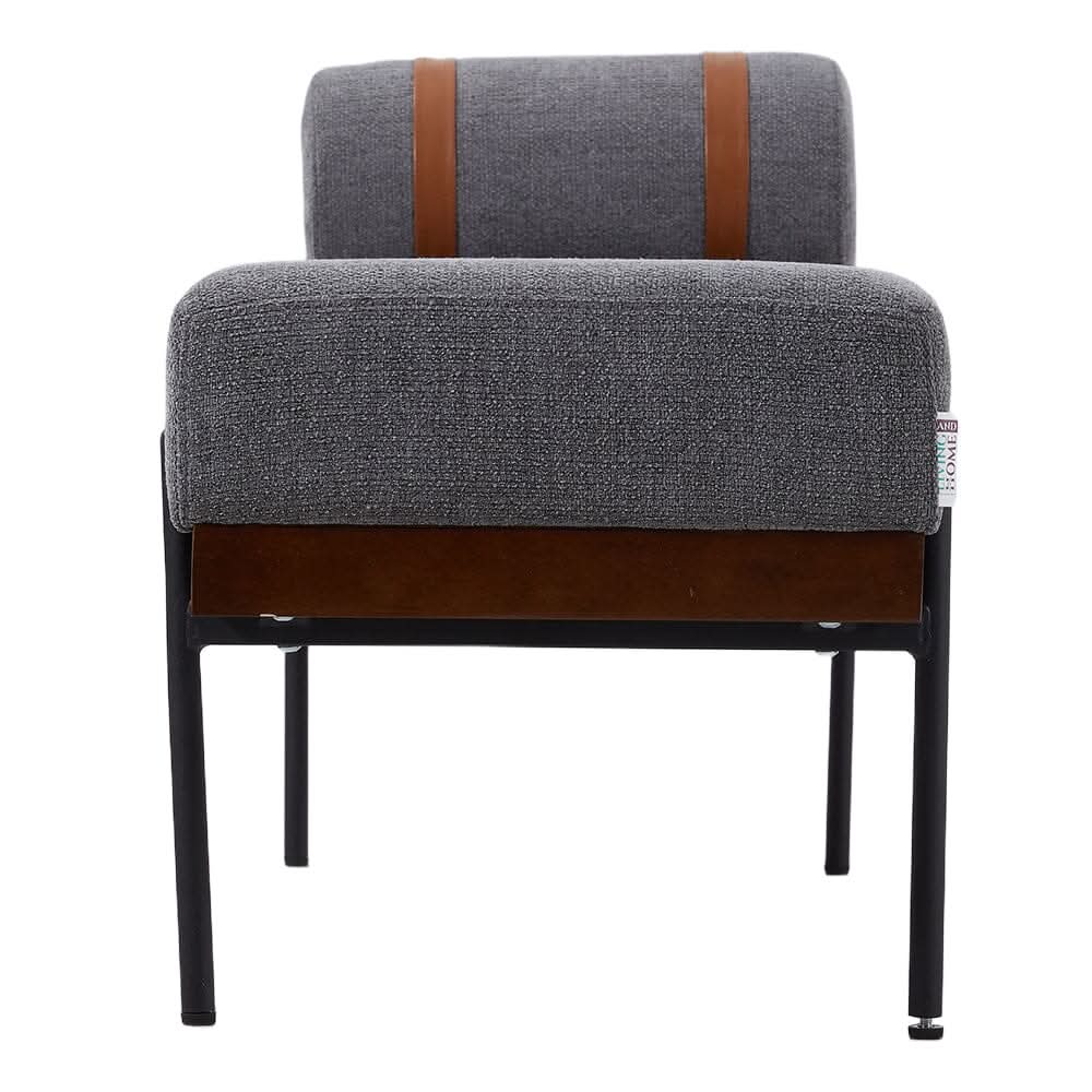 Modern Fabric Bench with Bolster Pillow