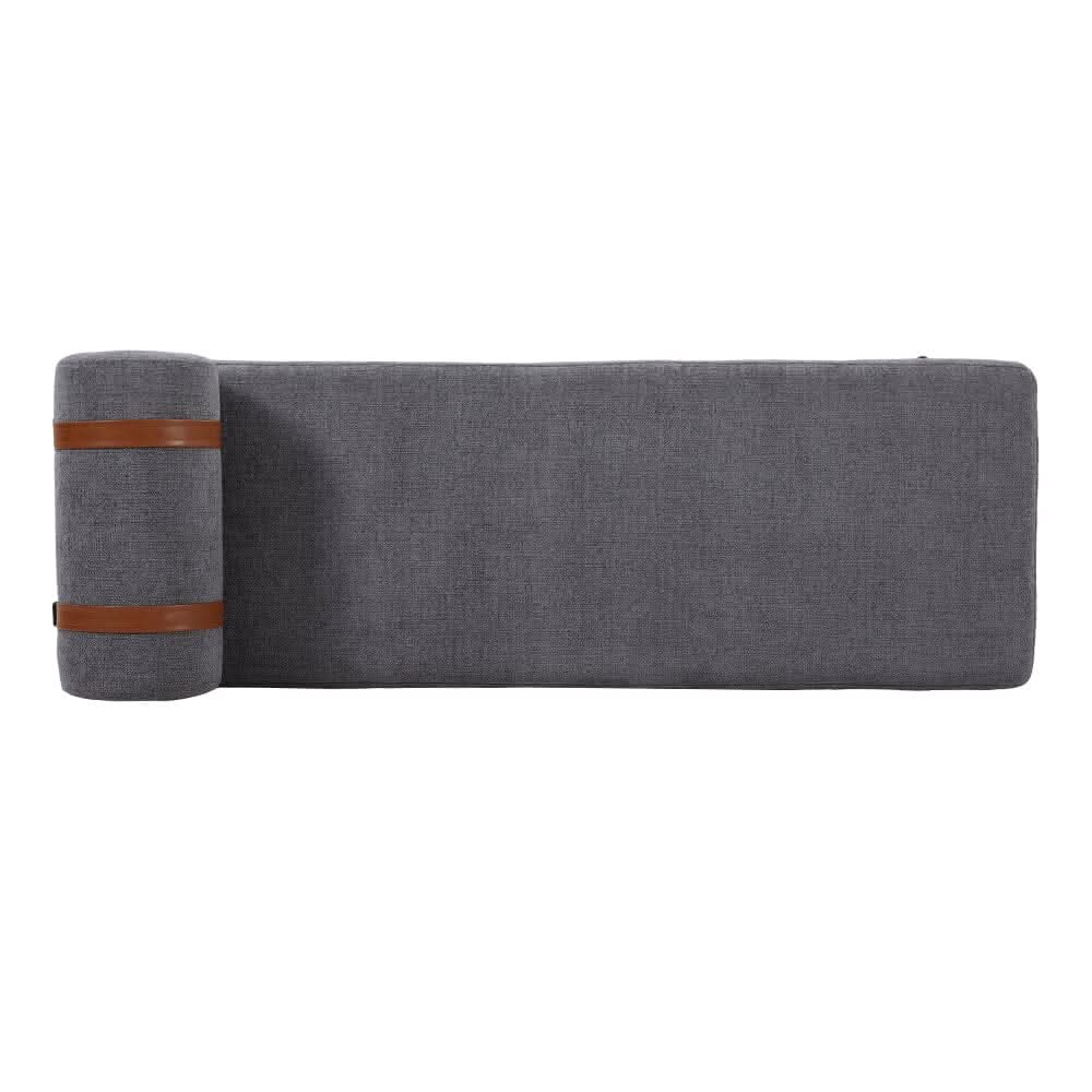 Modern Fabric Bench with Bolster Pillow