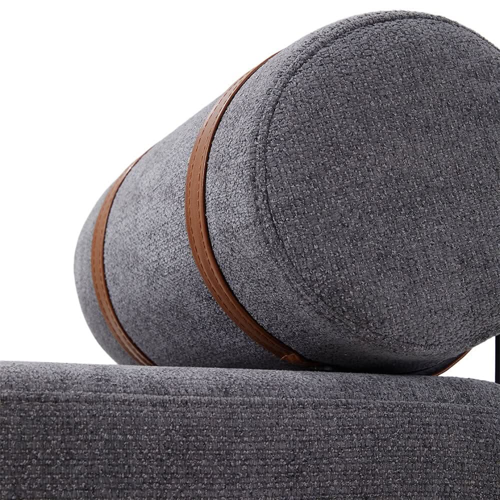 Modern Fabric Bench with Bolster Pillow