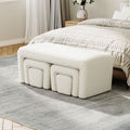 Modular Teddy Fabric Combination Stool Set