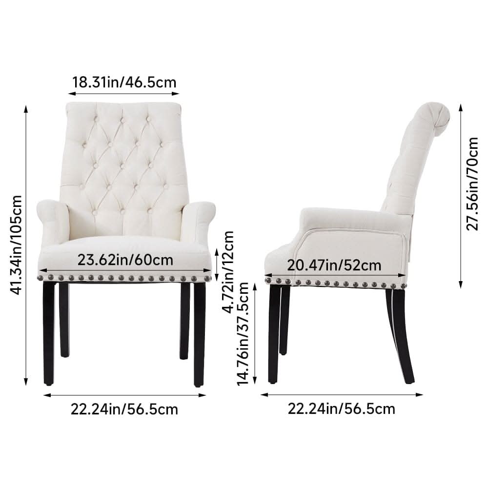 Upholstered Dining Chair Classic Button Tufted Design
