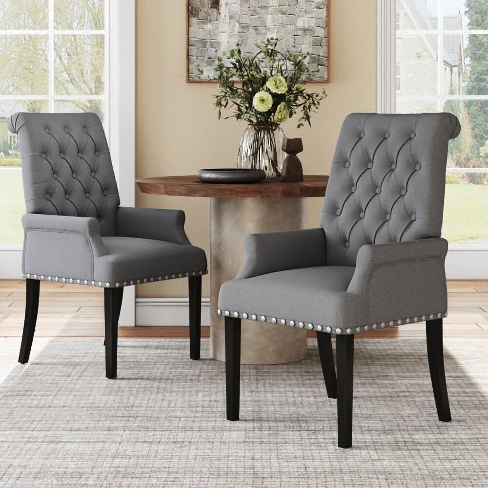 Upholstered Dining Chair Classic Button Tufted Design