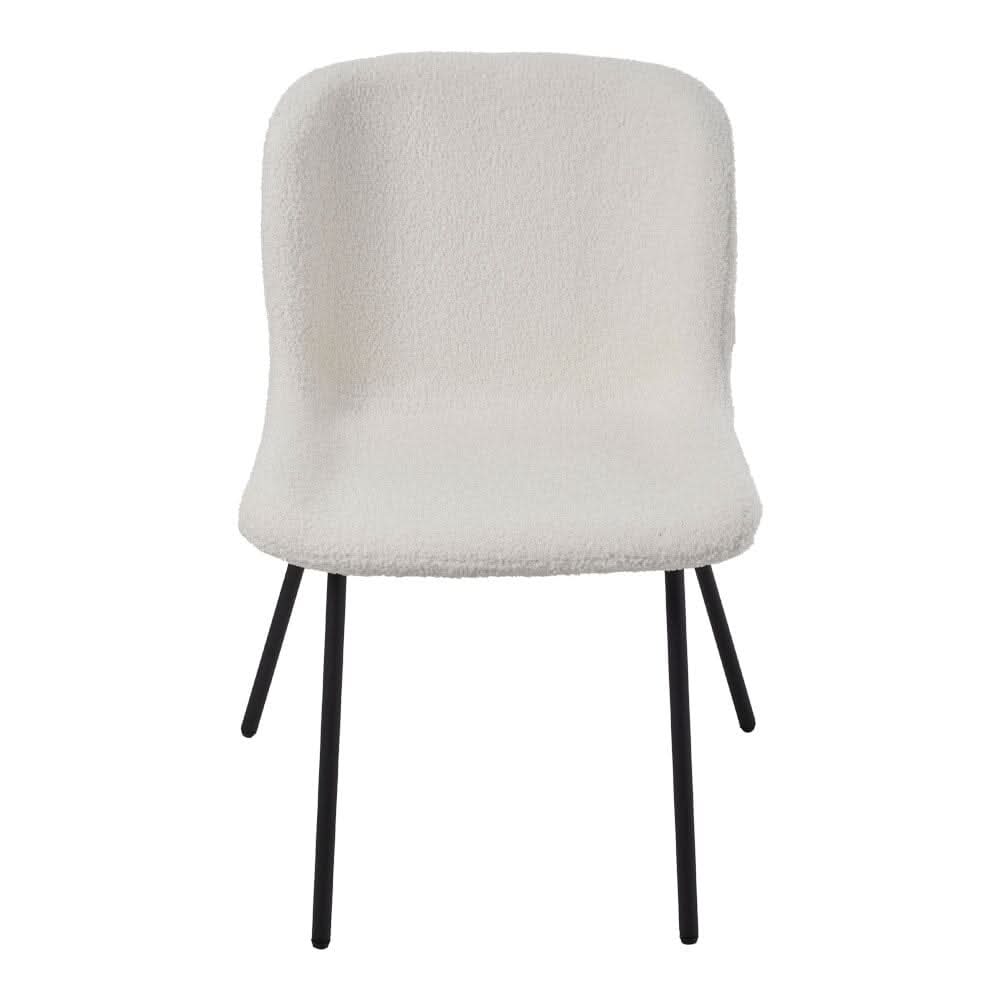 Modern Teddy Fabric Dining Chair with Black Metal Legs