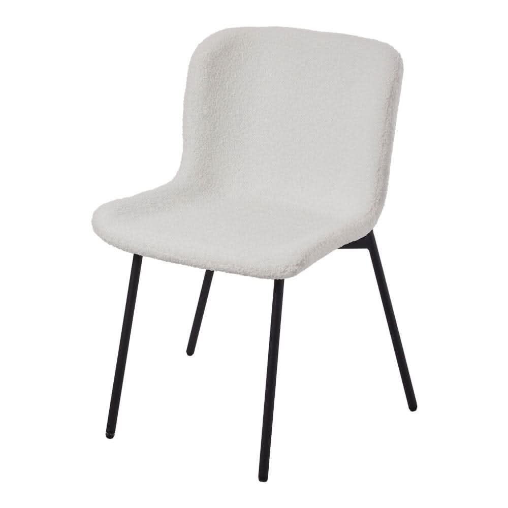 Modern Teddy Fabric Dining Chair with Black Metal Legs