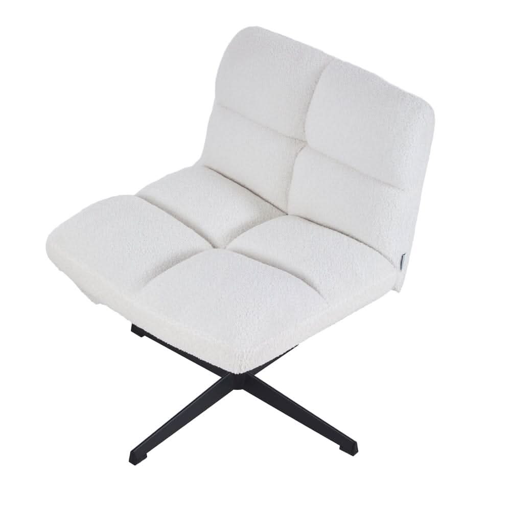 Plush Teddy Bear Fabric Accent Chair in White