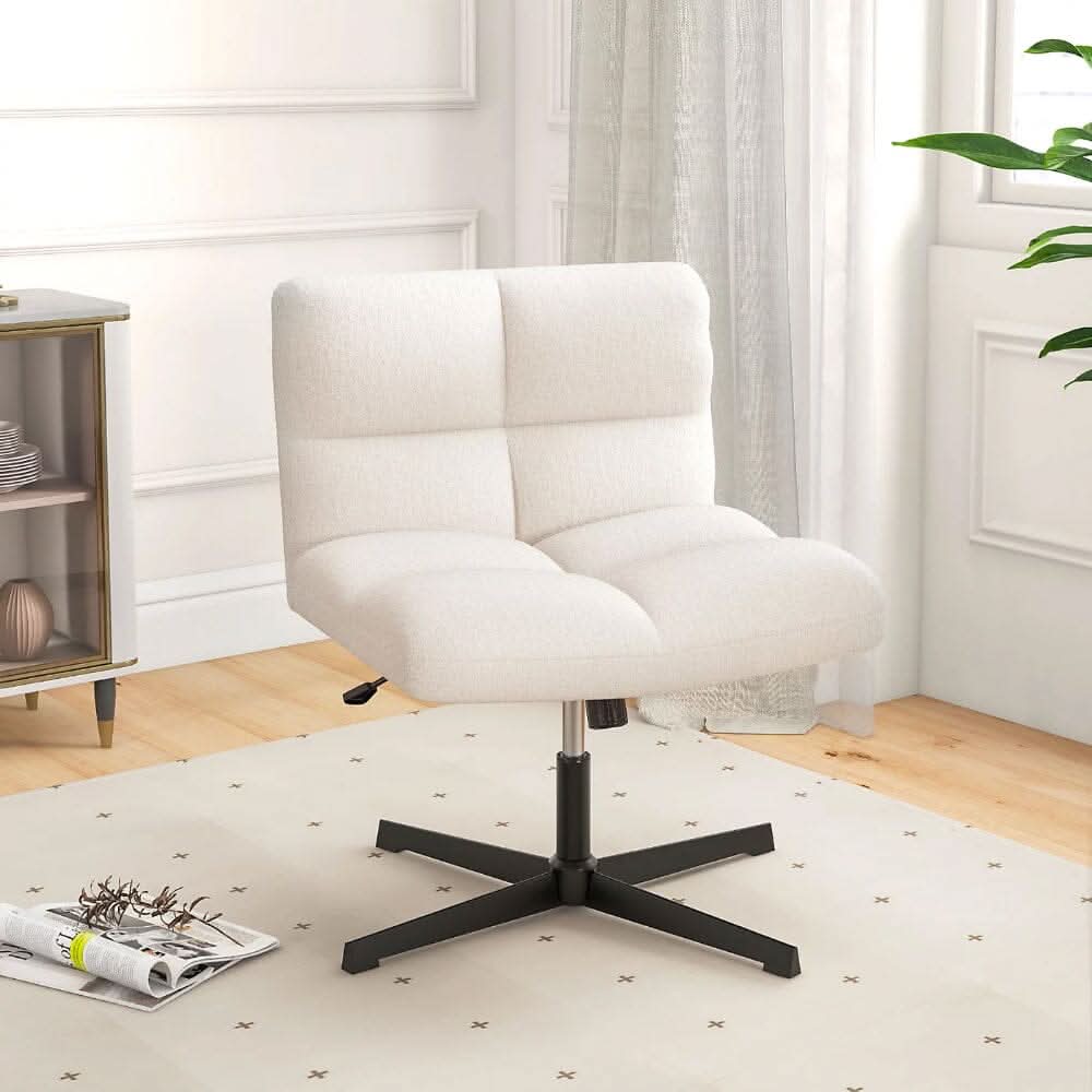 Plush Teddy Bear Fabric Accent Chair in White