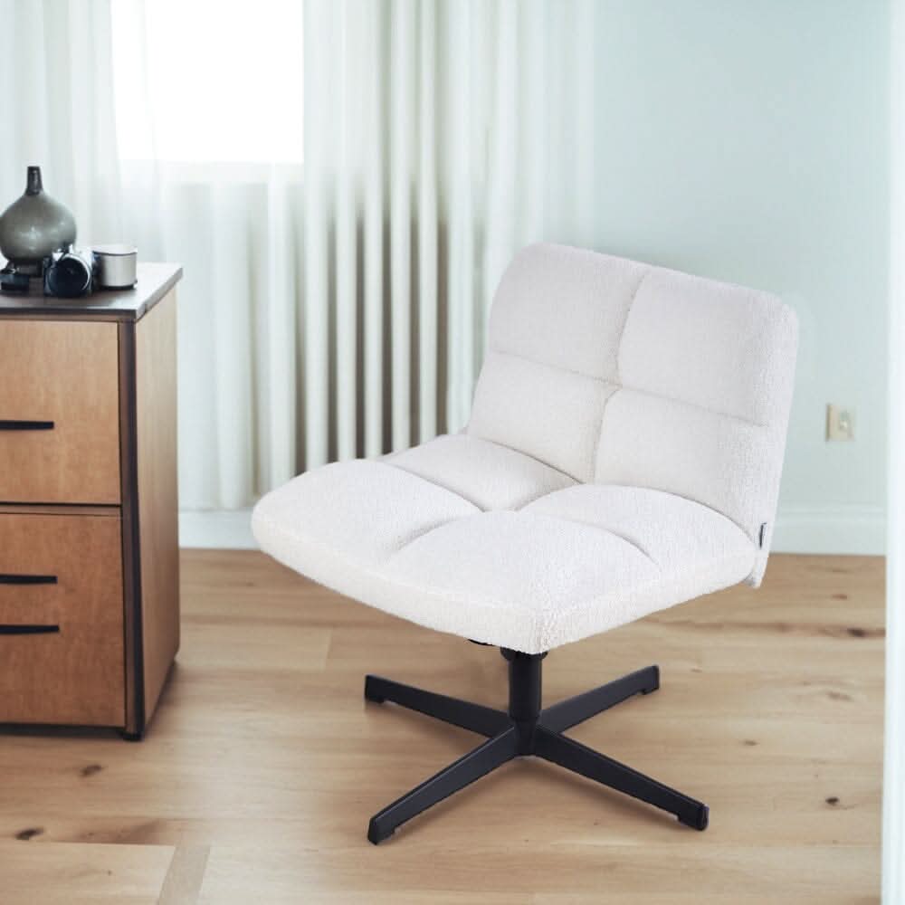 Plush Teddy Bear Fabric Accent Chair in White