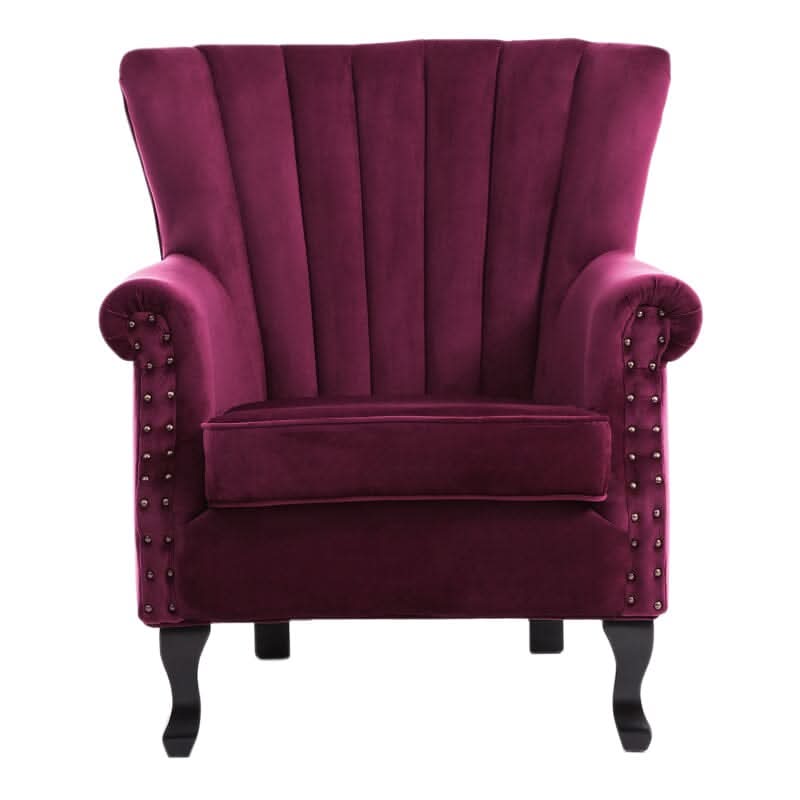 Luxurious Button Armchair with Toss Pillow