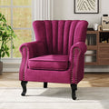 Accent Chair Velvet Curved Legs Studded Detail