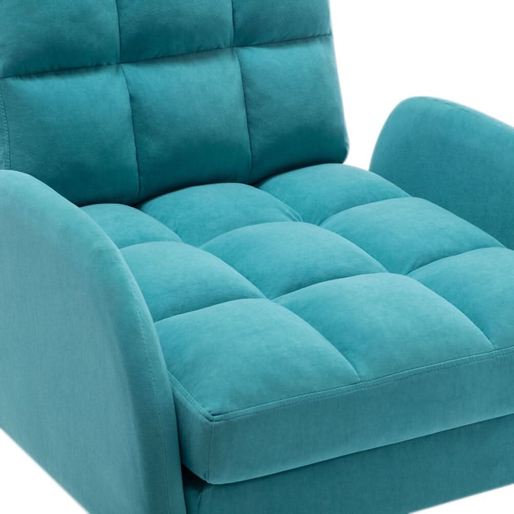 Leisure Recliner Armchair and Ottoman Set with Footstool Metal Legs