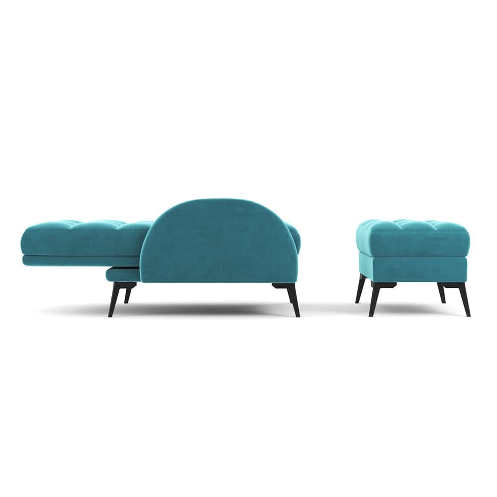 Leisure Recliner Armchair and Ottoman Set with Footstool Metal Legs