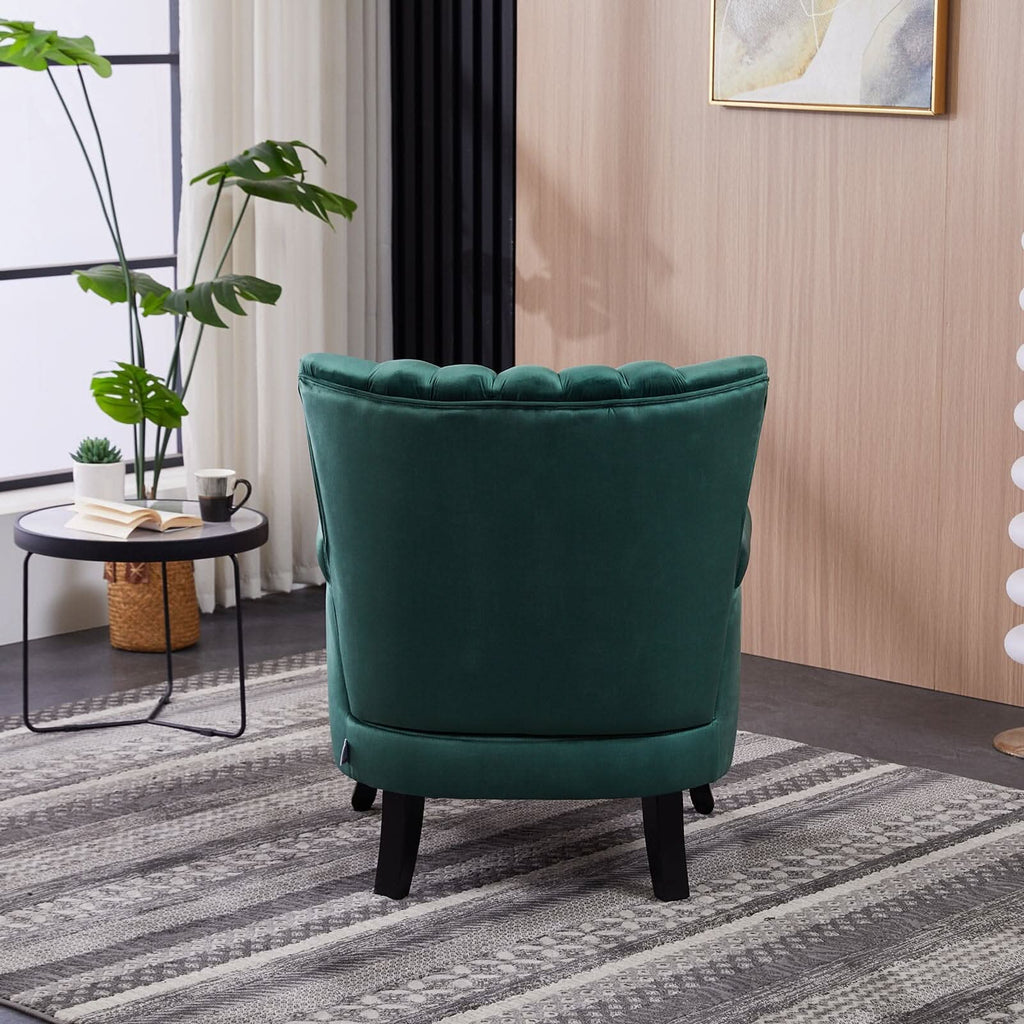 Accent Chair Velvet Curved Legs Studded Detail