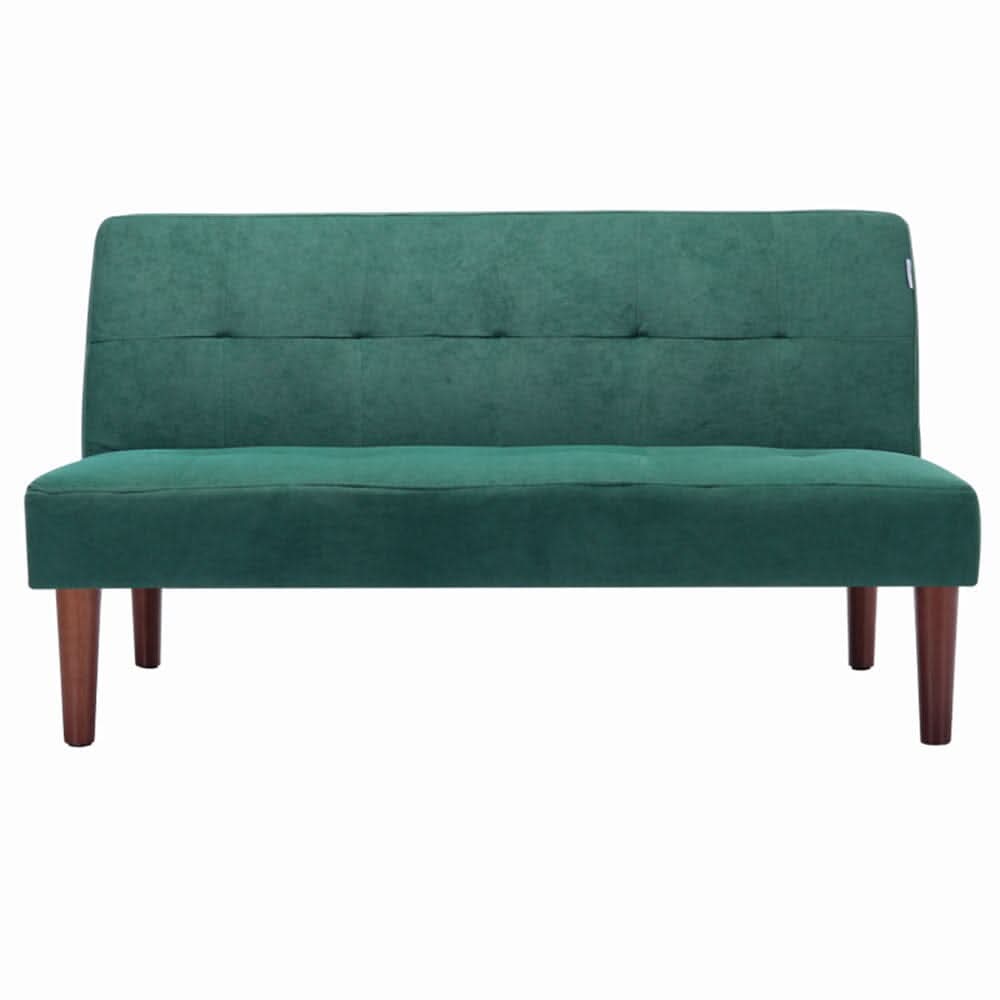 Small Modern 2-Seater Padded Convertible Sofa Bed with Wooden Legs
