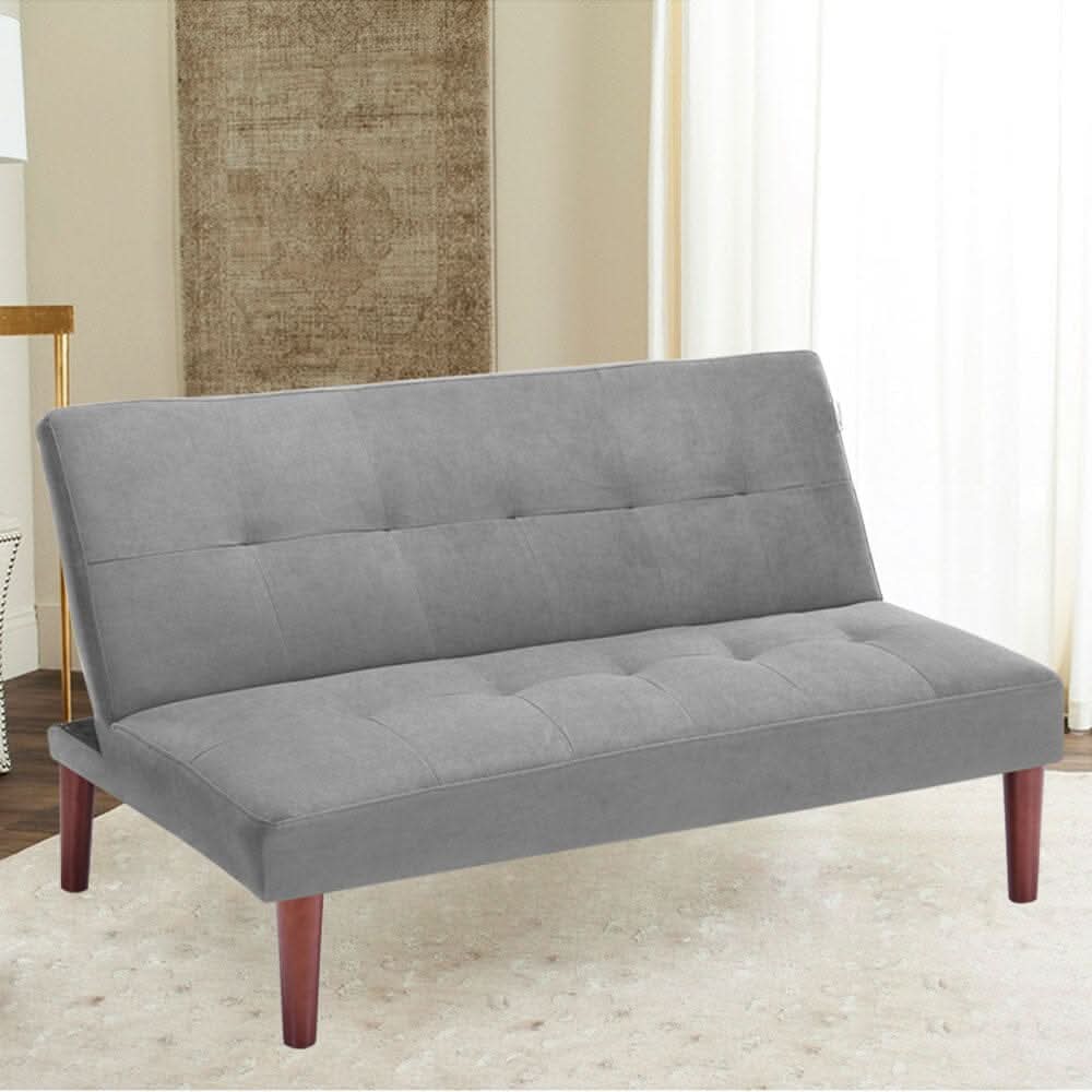 Small Modern 2-Seater Padded Convertible Sofa Bed with Wooden Legs