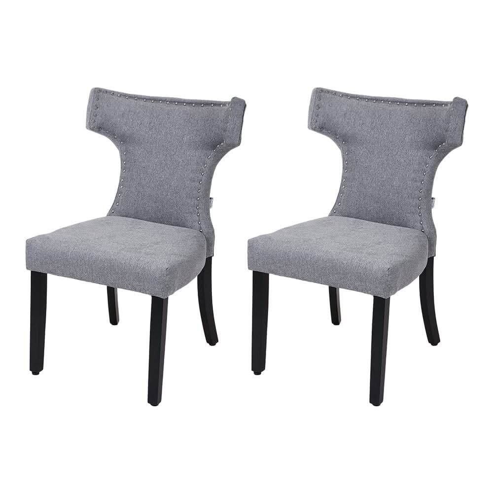 Upholstered Dining Chair with Stud Detail Backrest