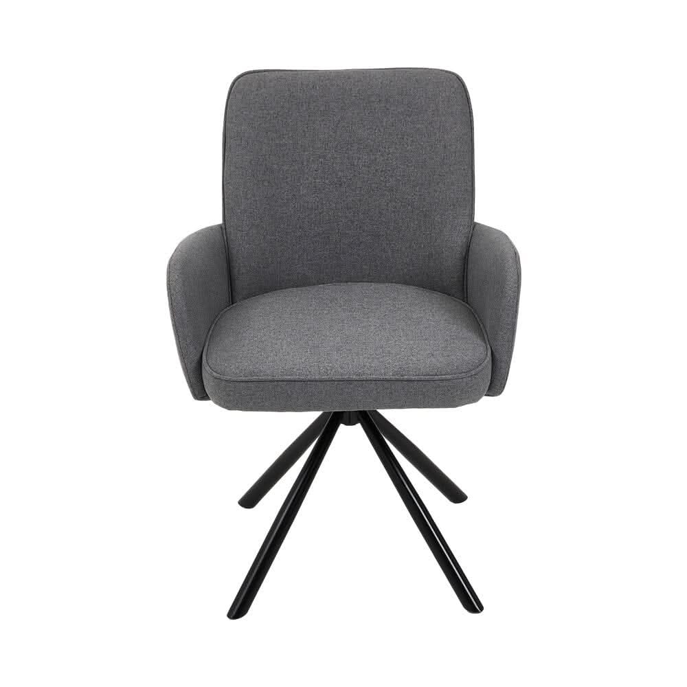 Scandinavian Style Swivel Accent Chair Linen Fabric