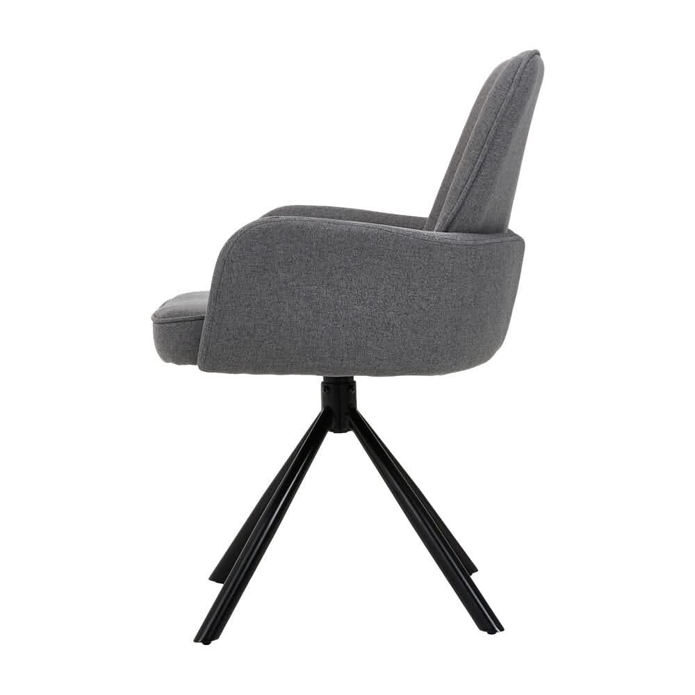 Scandinavian Style Swivel Accent Chair Linen Fabric