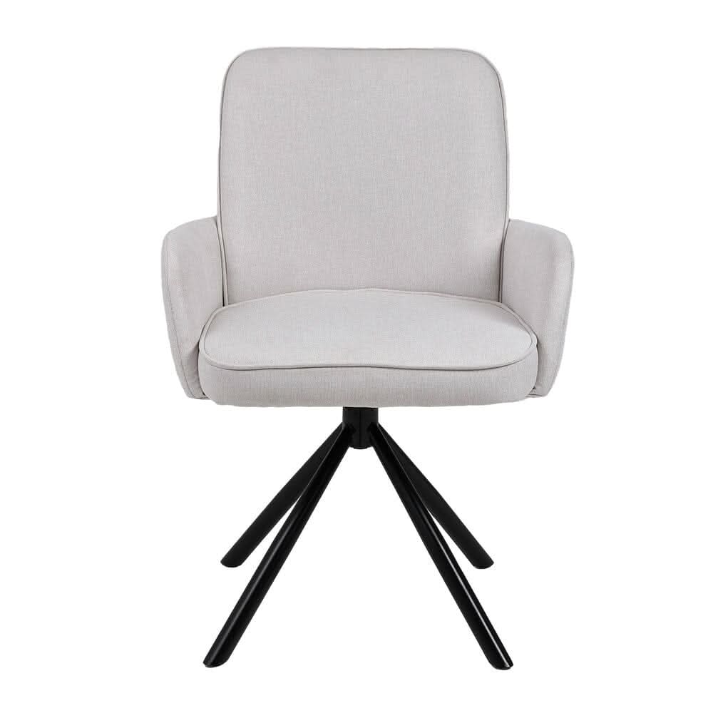 Scandinavian Style Swivel Accent Chair Linen Fabric