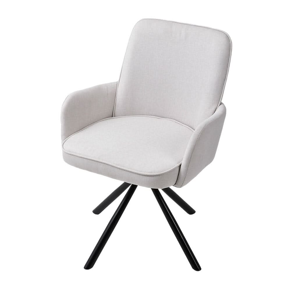 Scandinavian Style Swivel Accent Chair Linen Fabric