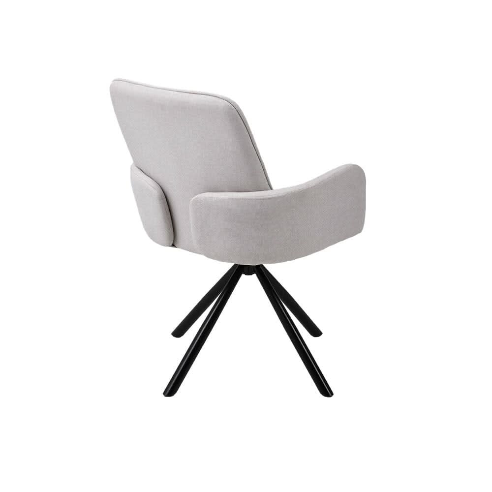 Scandinavian Style Swivel Accent Chair Linen Fabric