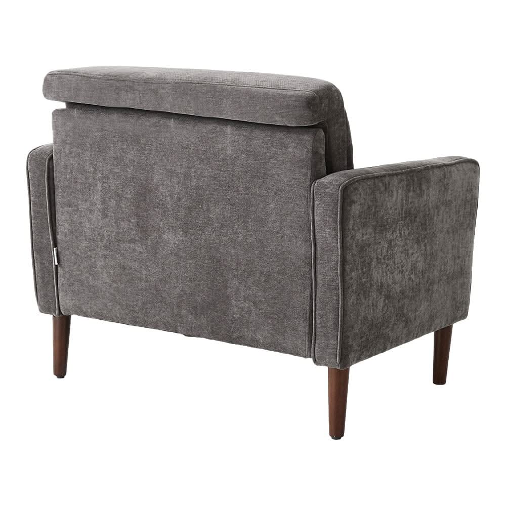 Accent Chair with 2 Cylindrical Pillows - Zippered Detachable Cushions