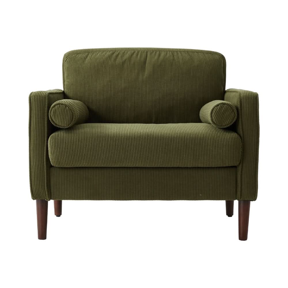 Accent Chair with 2 Cylindrical Pillows - Zippered Detachable Cushions
