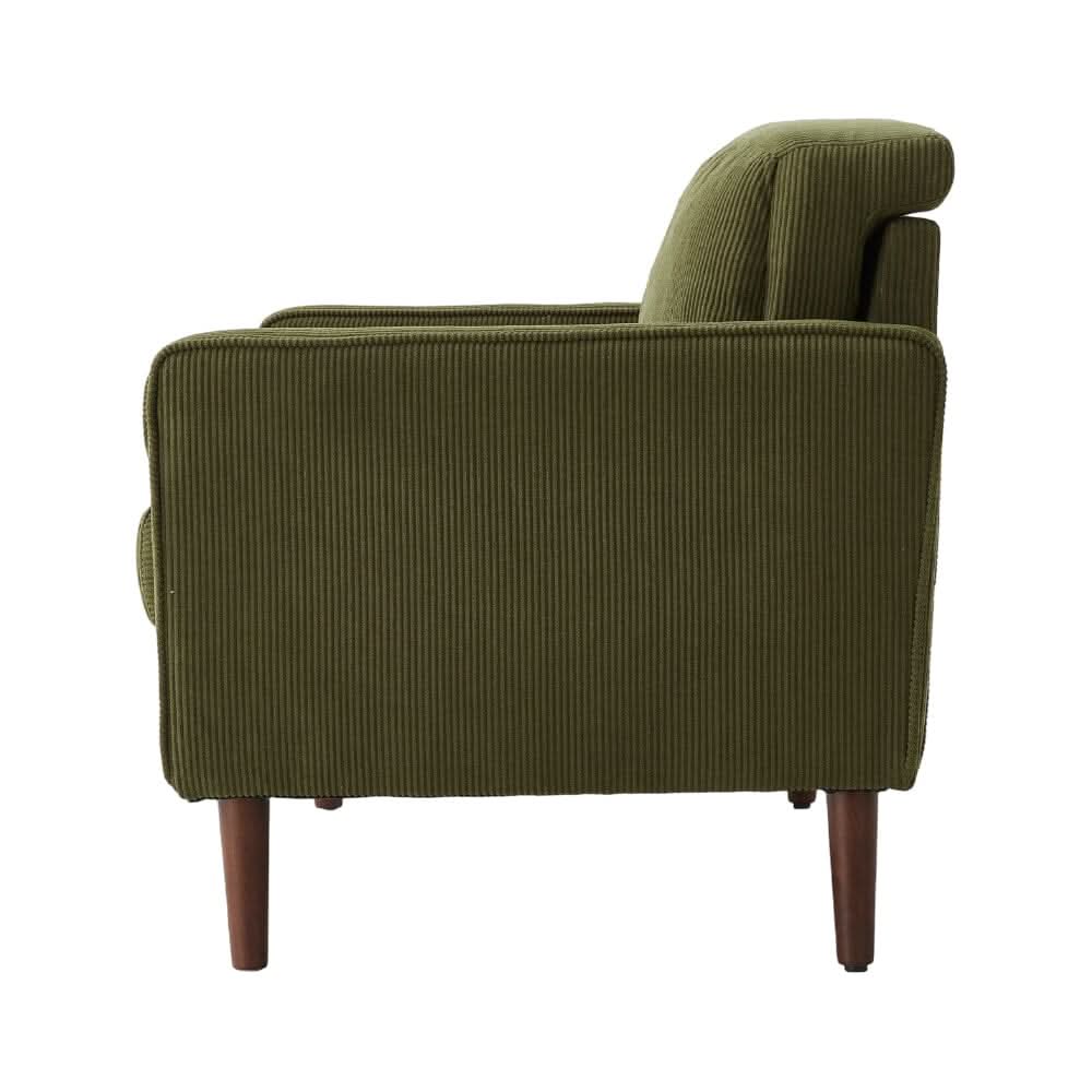 Accent Chair with 2 Cylindrical Pillows - Zippered Detachable Cushions