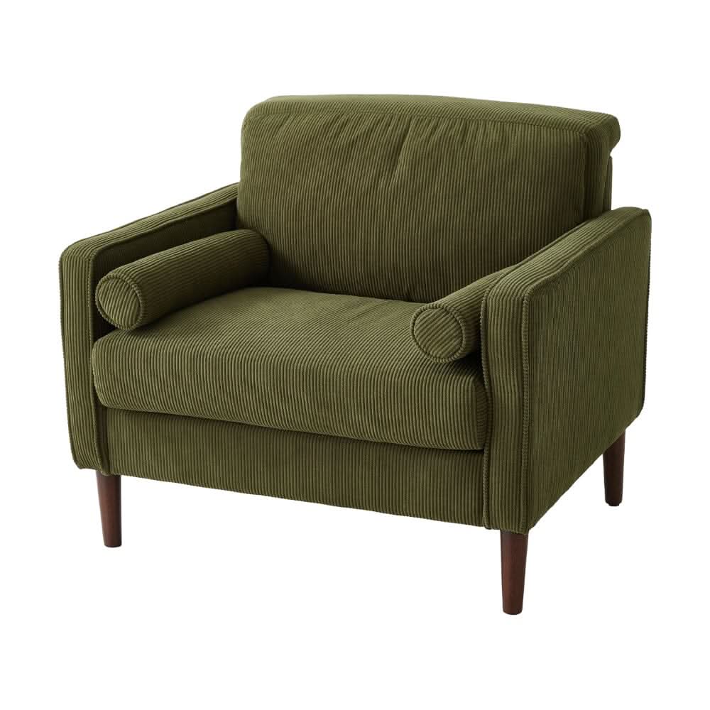 Accent Chair with 2 Cylindrical Pillows - Zippered Detachable Cushions