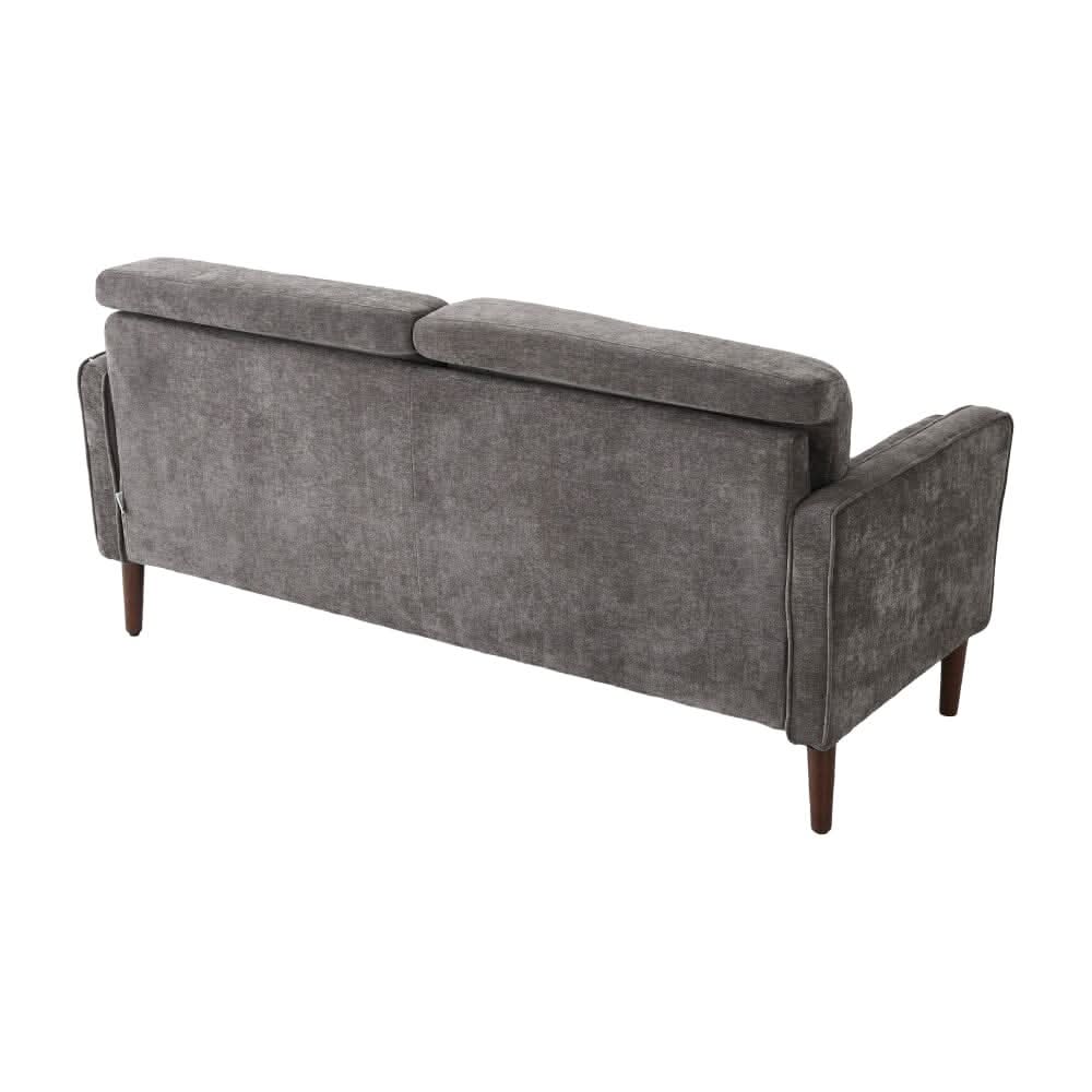 2 Seater Sofa with Cylindrical Pillows and Plush Cushions