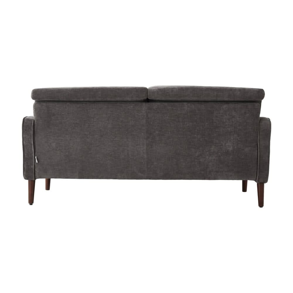 2 Seater Sofa with Cylindrical Pillows and Plush Cushions