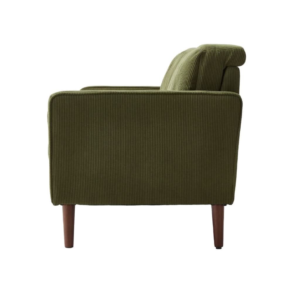 2 Seater Sofa with Cylindrical Pillows and Plush Cushions