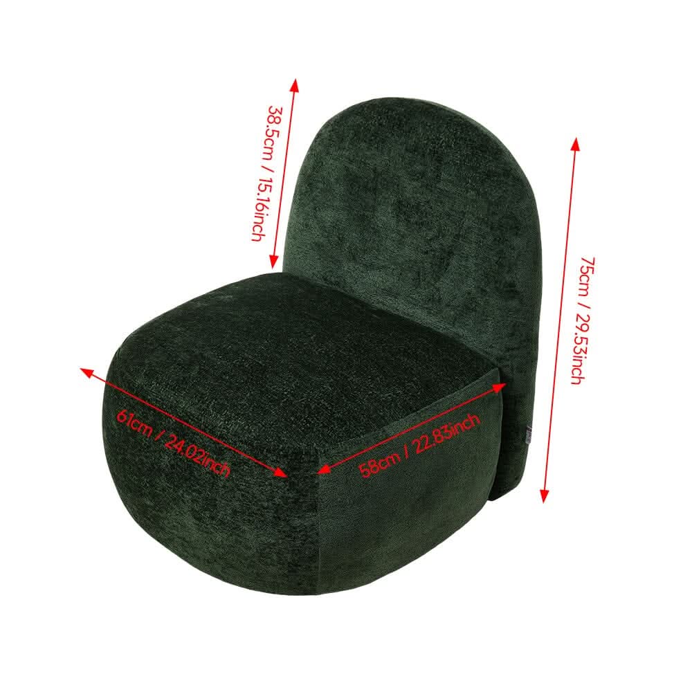 Organic Shape Accent Chair Chenille Fabric