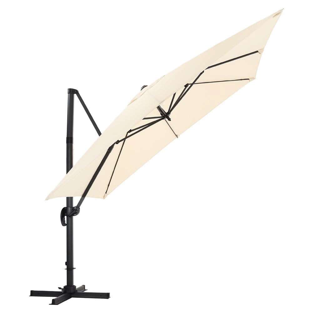 3 x 3 m Square Cantilever Parasol Outdoor Hanging Umbrella for Garden and Patio