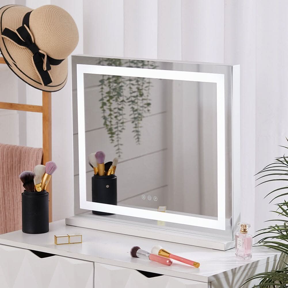 Contemporary Rectangle Vanity Mirror with LED Lights