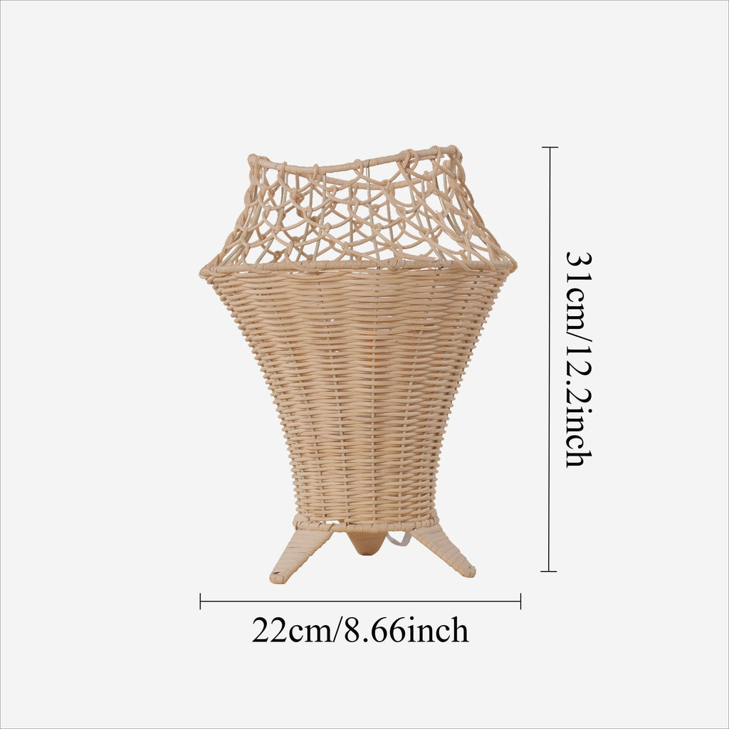 Lightsin Net-Pattern Fish-Mouth Design Rattan Table Lamp