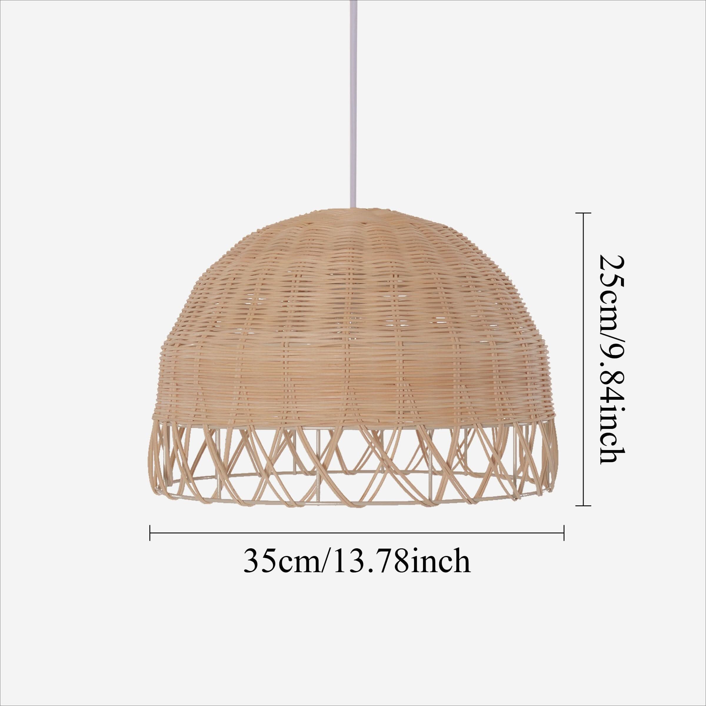 Lightsin Boho Half Sphere Rattan Pendant Light