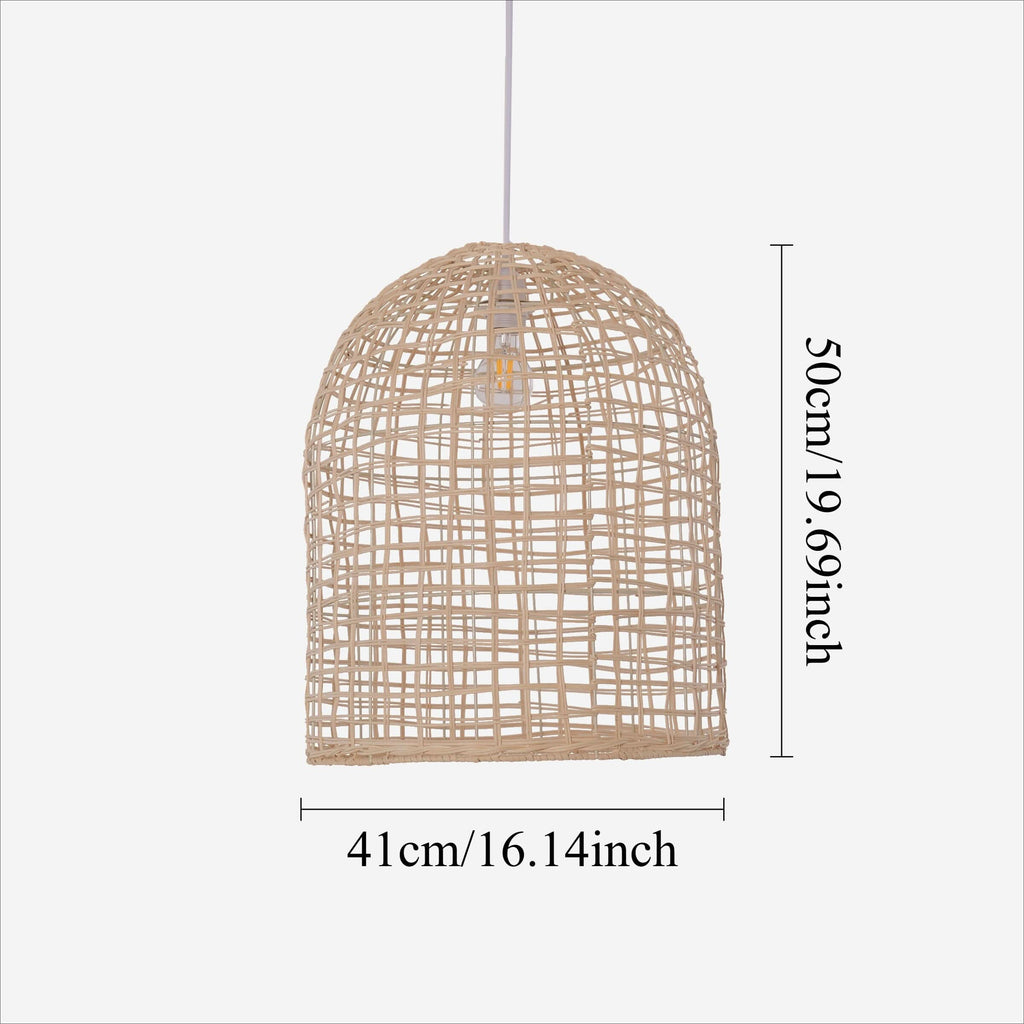 Lightsin Cella-Natural Cage Shape Rattan Pendant Light