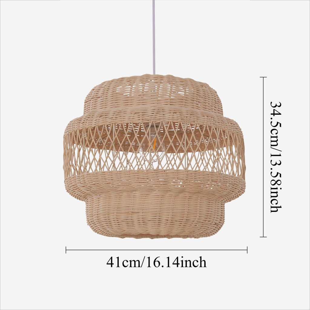 Lightsin Hollow Weave Rattan Pendant Light for Living Room, Dining Room & Bedroom