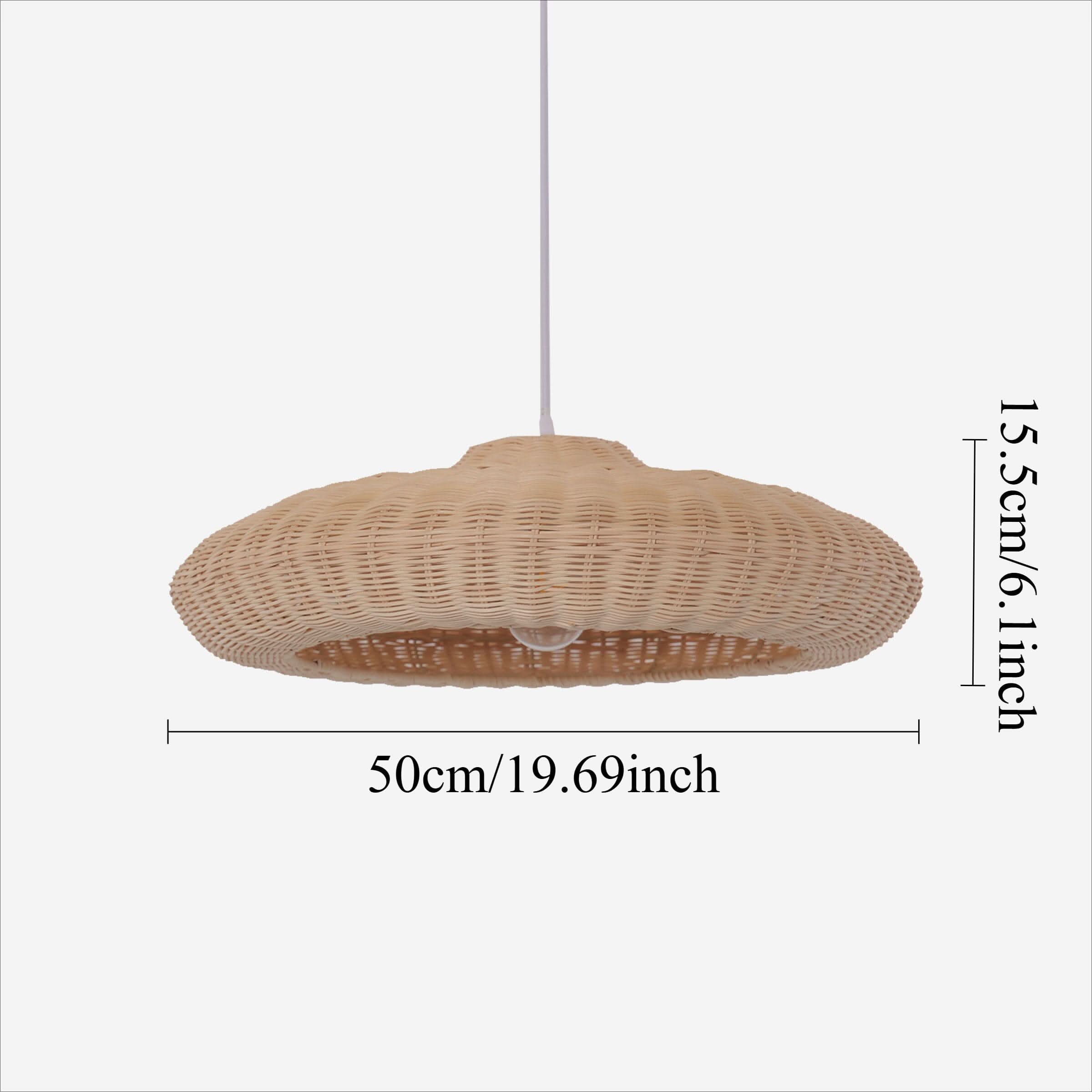 Lightsin Japanese Shell-Inspired Rattan Pendant Light Natural Serenity