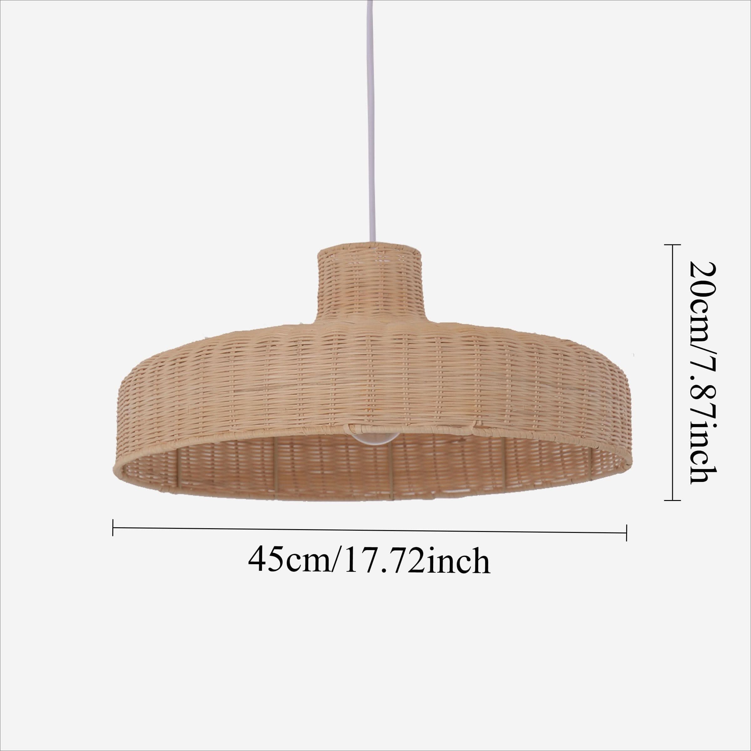 Lightsin Flat Teapot-Shaped Japanese Rattan Pendant Light – Natural Elegance