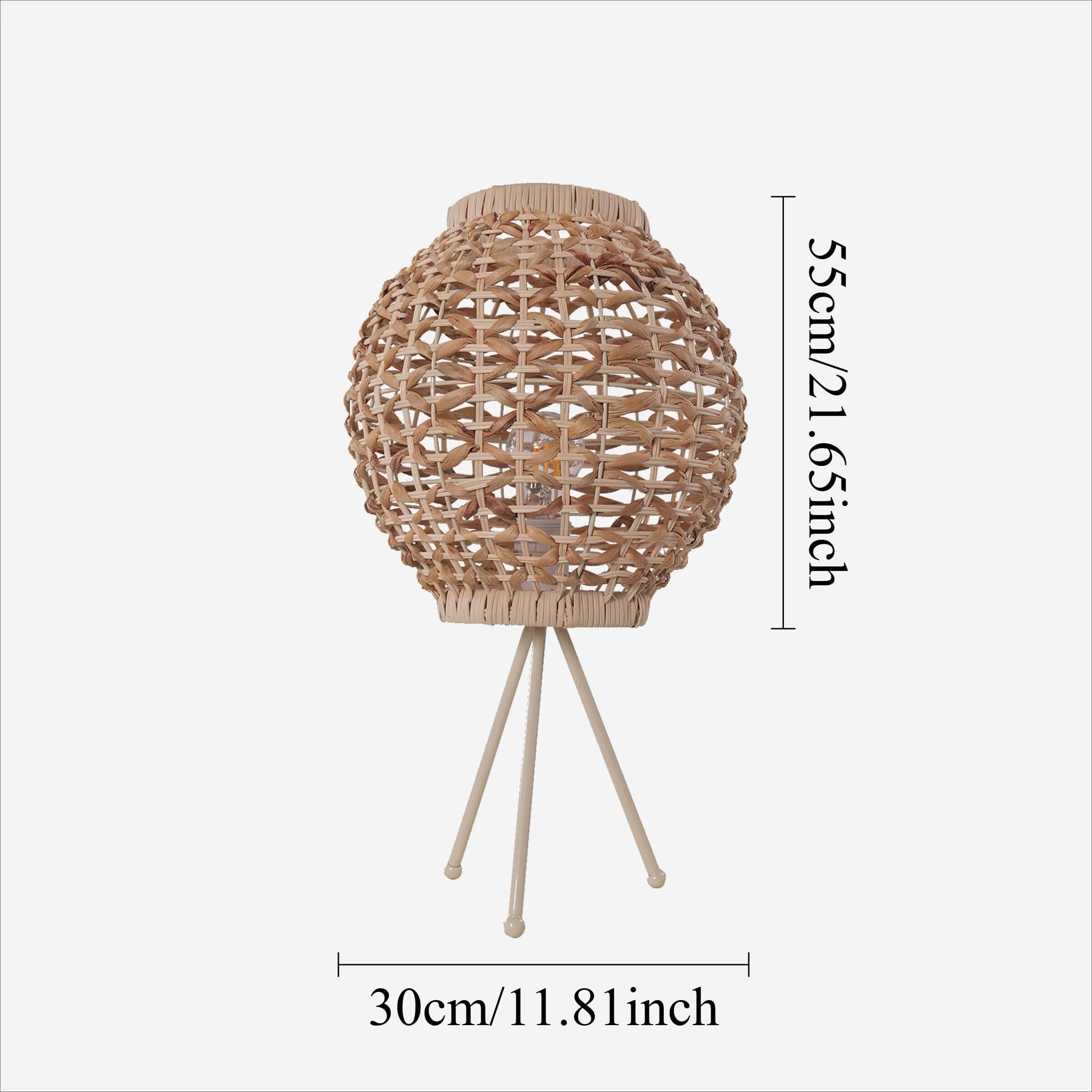 Lightsin Water Hyacinth Rattan Ball-Shaped Woven Table Lamp – Natural Handwoven Lighting for Cozy Spaces