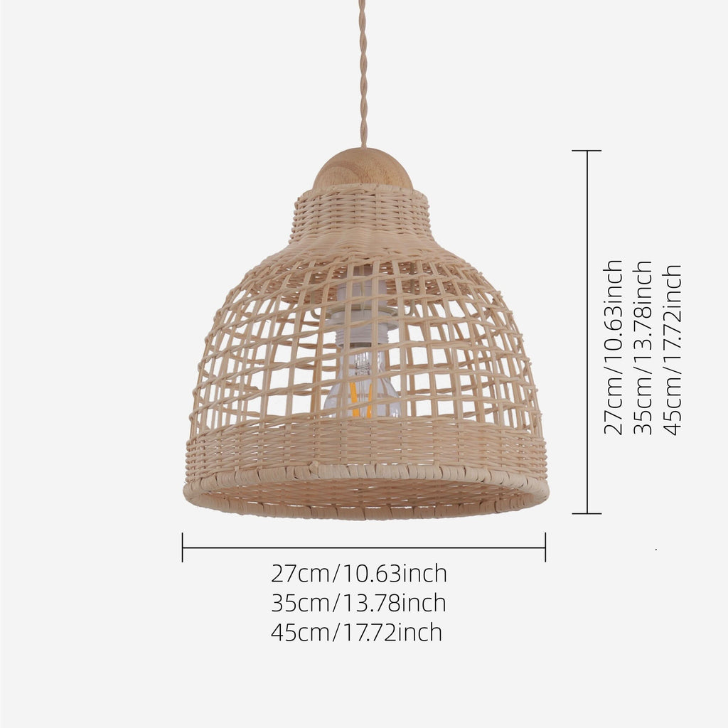 Lightsin Cella-Elegant Vintage Woven Rattan Minimalist Pendant Light